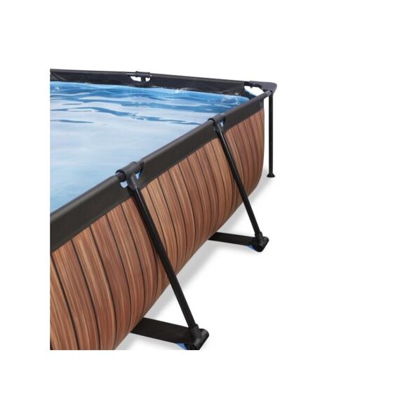 EXIT Zwembad Rechthoekig Frame Pool 300X200X65Cm 12V - Timber Style + Overkapping