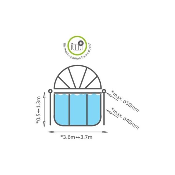 EXIT Overkapping Zwembad Rond T.B.V. Frame Pool D360Cm