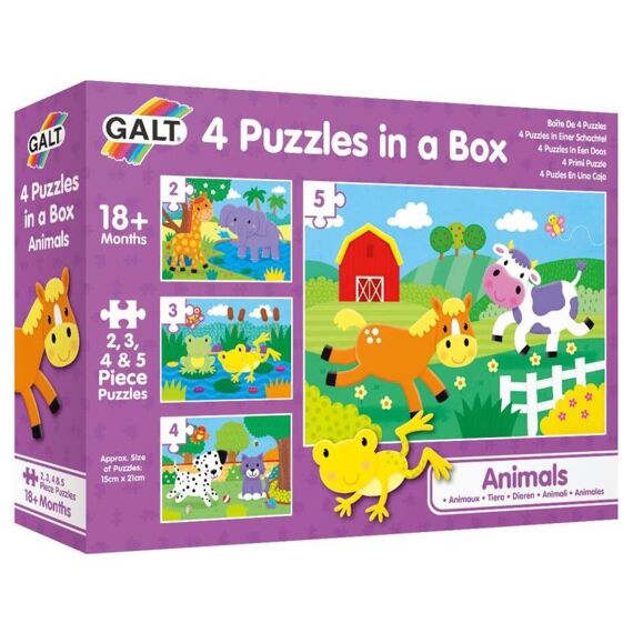 4 Puzzles In A Box - Animals