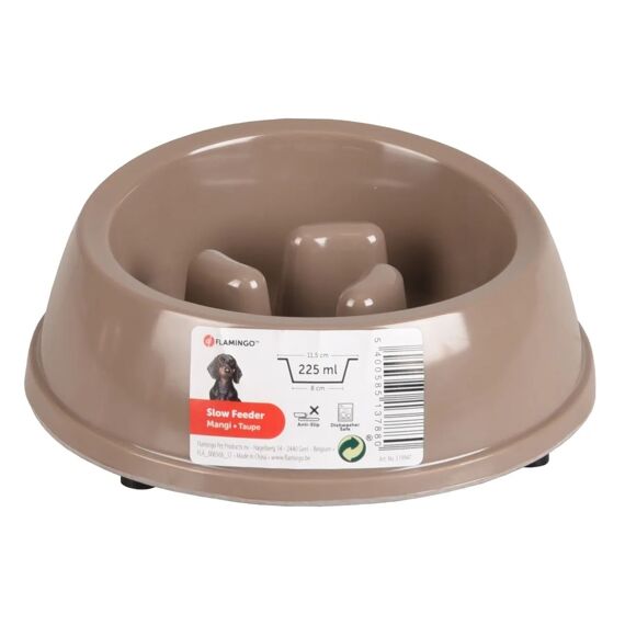 Eetpot Mangi Slow Feeder Taupe Melamine 225Ml