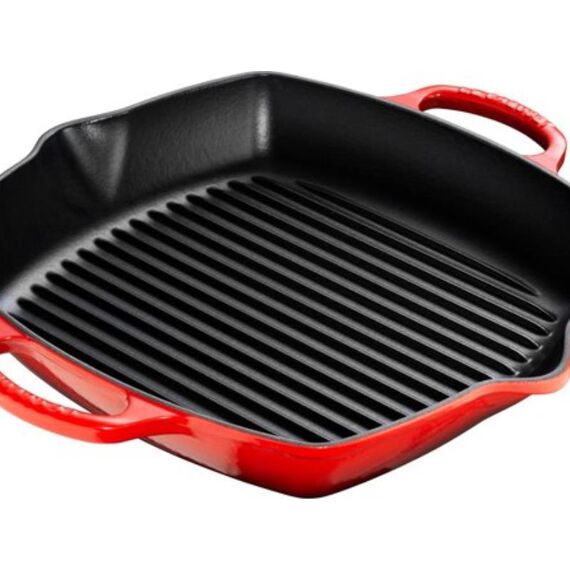 Lc Diepe Vierkante Grill 30Cm Kersenrood