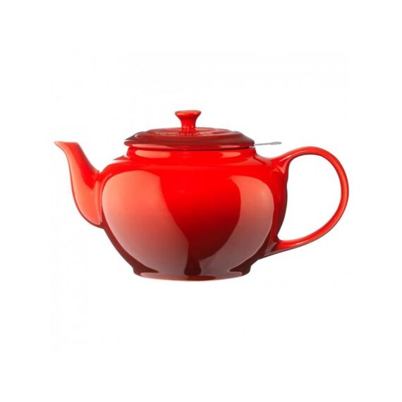 Lc Theepot Aardewerk 1.3L Met Rvs Filter Kersenrood