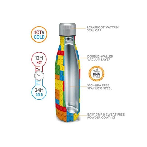 Drinkfles Vacuum 500Ml Blokjes Warm En Koud