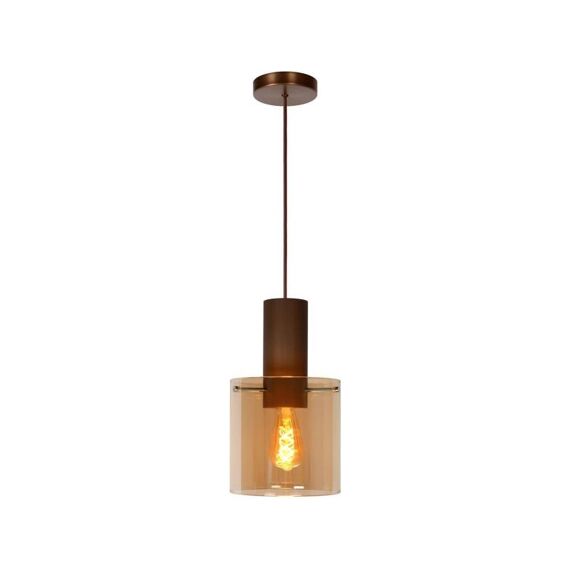 Lucide Toledo Hanglamp E27/60W Koper/Amber Glas