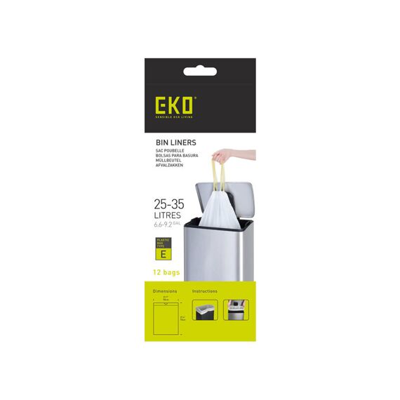 Eko Afvalzak Type E 25-35L  Wit 12St.