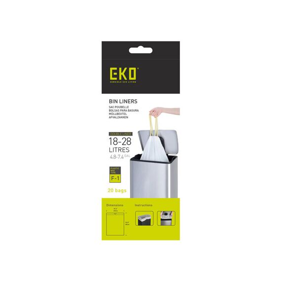 Eko Afvalzak Type F1 18-28L Wit 20St.