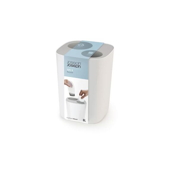 Jj Badkamer Afvalemmer Split 8L Grijs/Wit