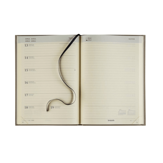 Brepols Agenda Weekly Notes Essenz Antraciet