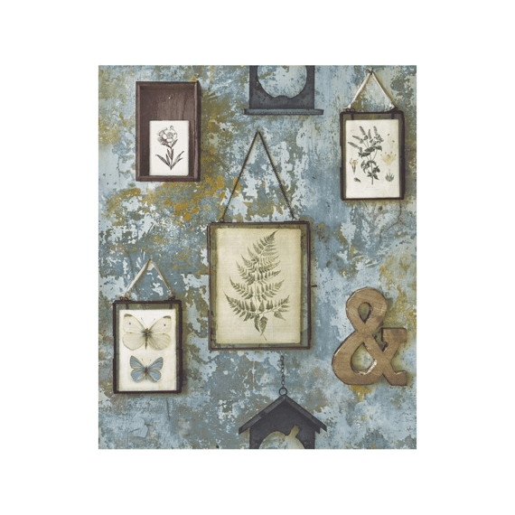 Vliesbehang Exposure Lijstjes/deco Blauwgroen