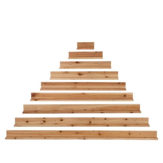 Legplanken Muur Piramide Hout Nat 180X9X134Cm