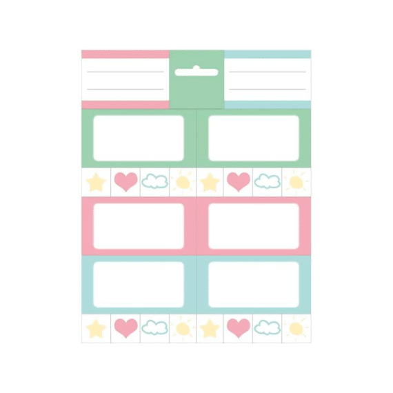 Pastel Zelfklevende Schooletiketten (1 Vel)