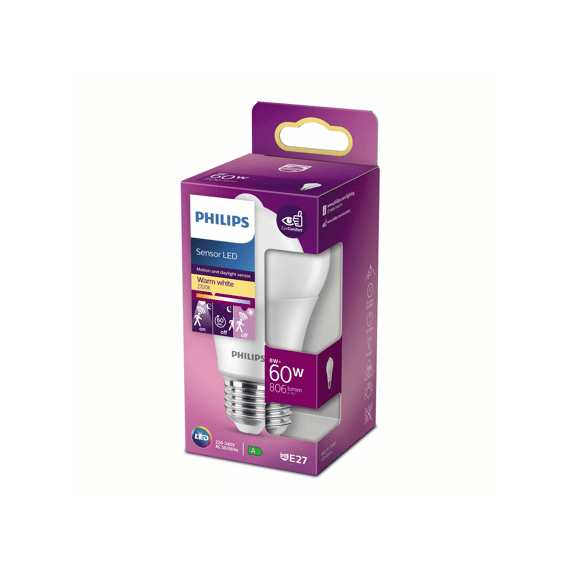 Philips Lamp Led Sensor 60W A60 E27 Ww Fr Nd 1Srt4