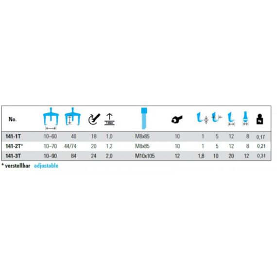 Trekker Met T-Hendel  10-90 Mm 84 Mm 141-3T