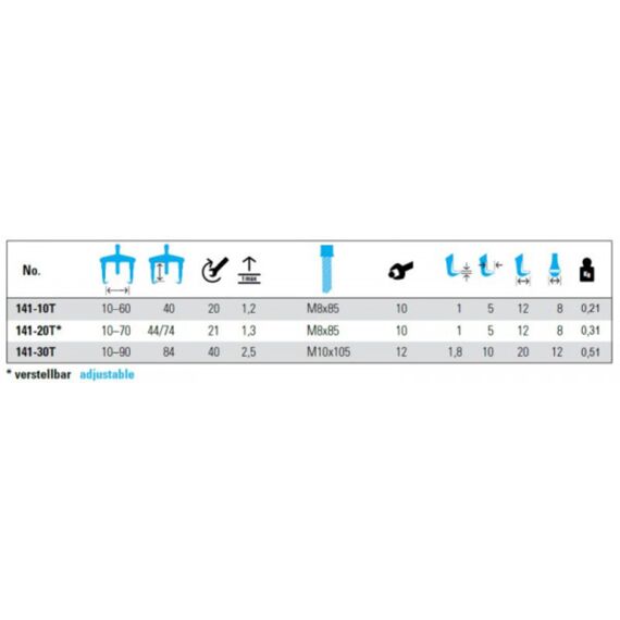 Trekker Met T-Hendel  10-90 Mm 84 Mm 141-30T