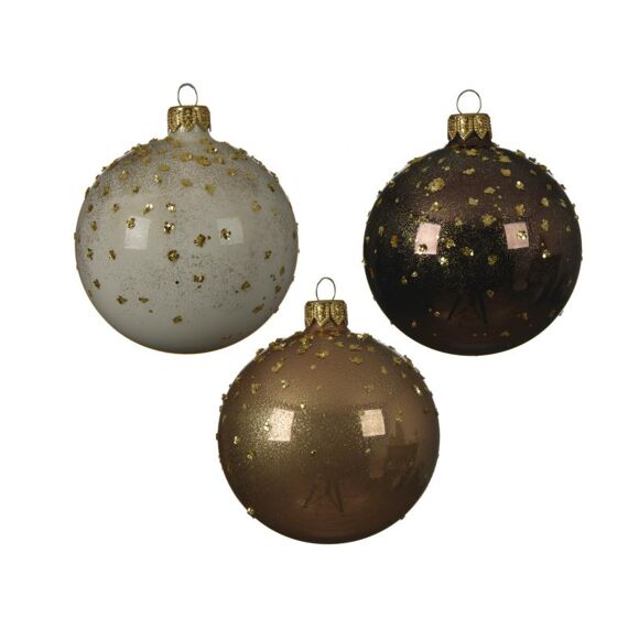 Kerstbal Glas Bew.Stip Dia8Cm 3 Assortiment Prijs Per Stuk/Motief