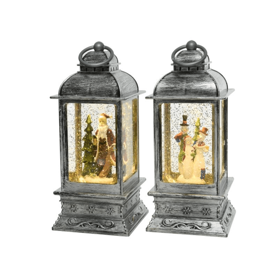 Led Lantaarn Tafereel Bo Warm Wit 15.5X11X24Cm-2L 2 Assortiment Prijs Per Stuk/Motief