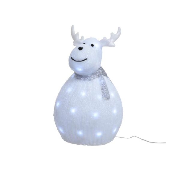 Led Acrylic Deer W Scarf Out Koel Wit 21X24X37Cm-40L