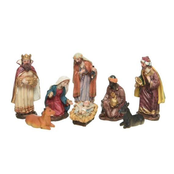 Kerstgroep Poly 8 Figuren 12Cm Multi