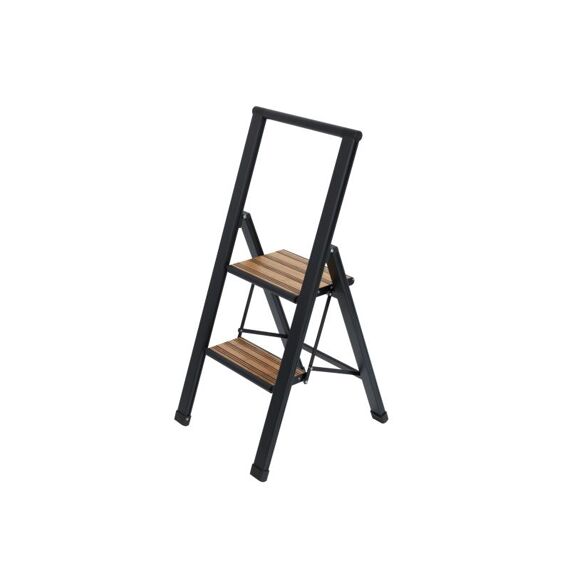 Wenko Alu-Design Trapladder 2-Treden Zwart