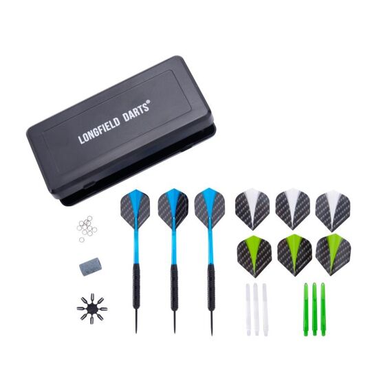 Longfield Steel Darts Set Blackcoated In Dartcase