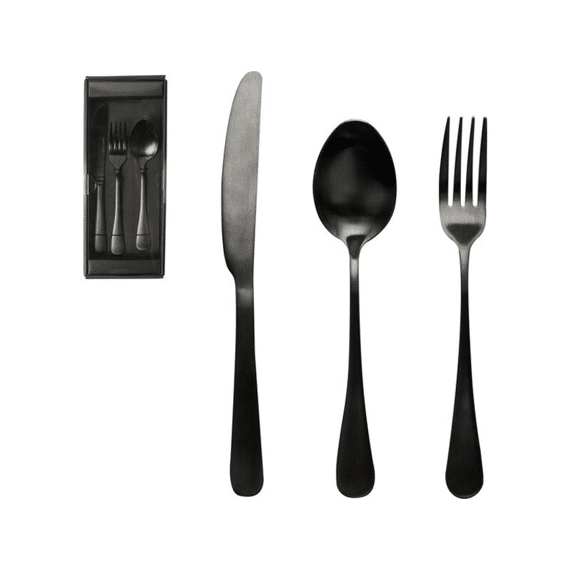 Gusta Bestek Set 3Dlg Mat Zwart