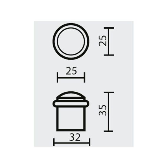 Vloerdeurstop Massief Inox Plus