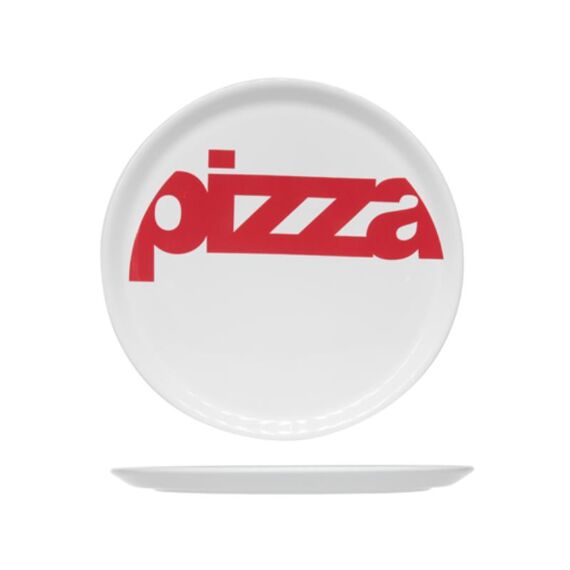 Cosy & Trendy Pizzabord Wit D29Cm Tekst Pizza Rood