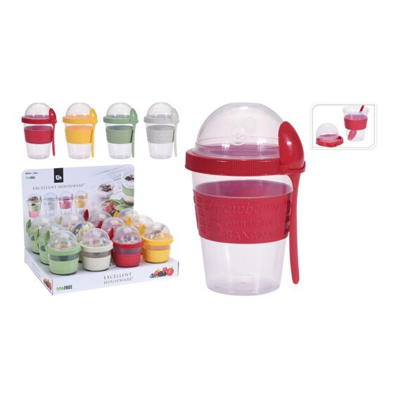 Yoghurtbeker Pp 600Ml - 4 Assortiment Prijs Per Stuk/Kleur