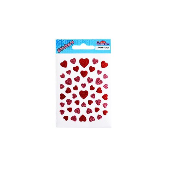 Sticker.108 133 Hartjes Rose-Rood