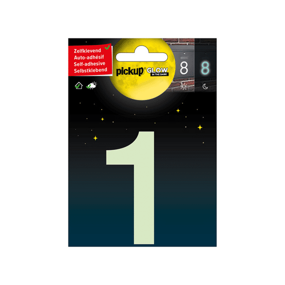 Glow In The Dark Huisnummer 1 7,5 Cm