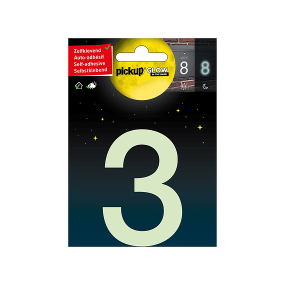 Glow In The Dark Huisnummer 3 7,5 Cm