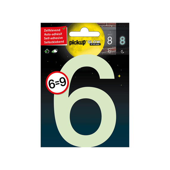 Glow In The Dark Huisnummer 6=9 10 Cm
