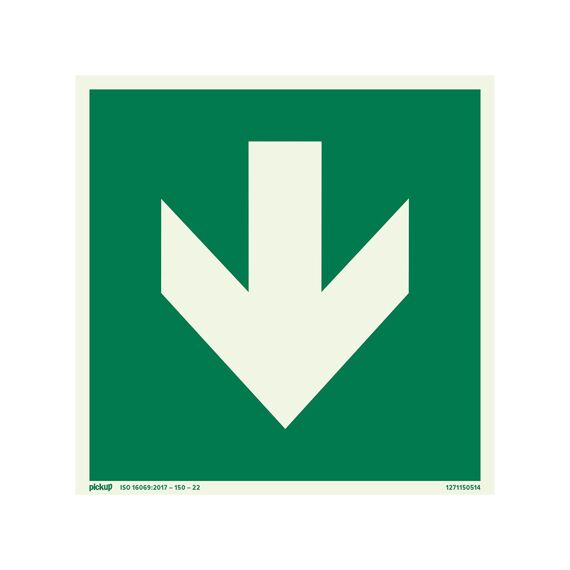 Bord Richtingspijl Fotoluminiscent 150X150 Mm Zelfklevend