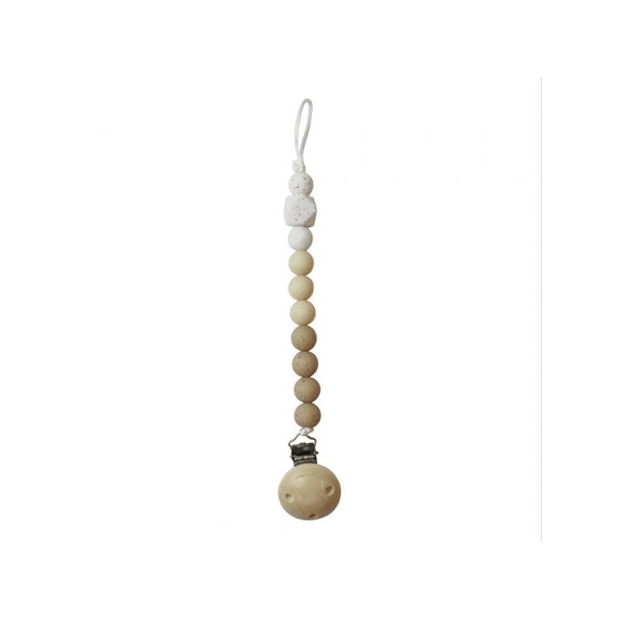 Chewies Clip Silicone Beads Hazel Gritt/ Wit Gritt