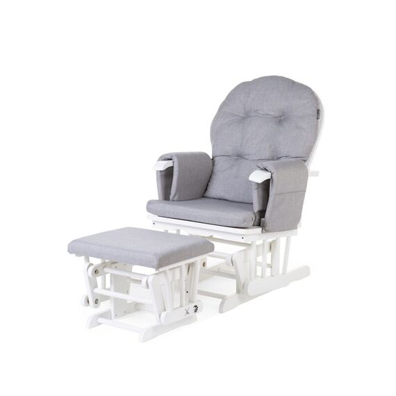 Childhome Gliding Chair Rond Beuk Canvas Grijs + Voetenbank