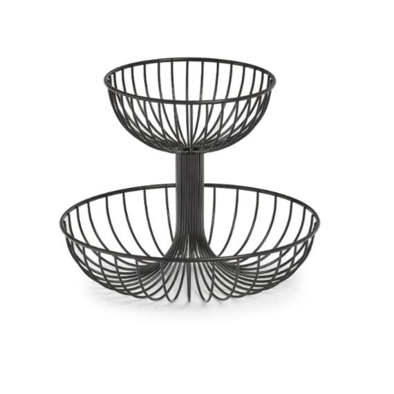 Fruit Basket 2 Layer Metal/Black