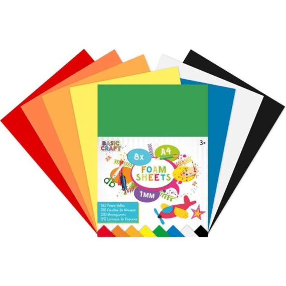 Eva Foam Sheets A4 1Mm 8 Sheets