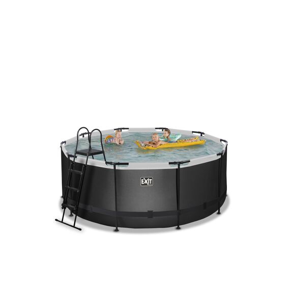 EXIT Zwembad Rond Frame Pool D360X122Cm 12V Filterpomp - Black-Leather Style