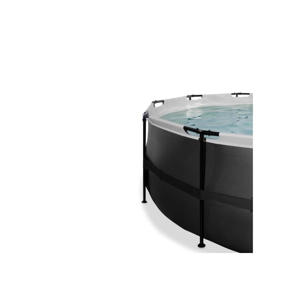 EXIT Zwembad Rond Frame D450X122Cm 12V Zandfilter - Black-Leather Style