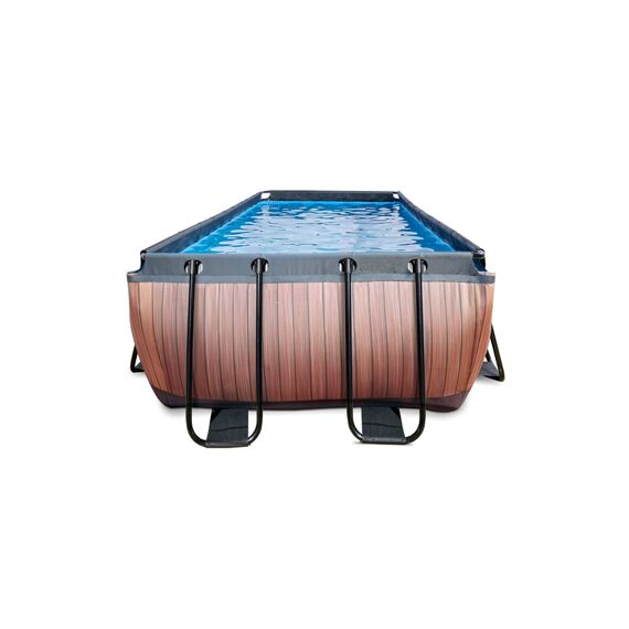 EXIT Zwembad Rechthoekig Frame Pool 4X2X1.22M 12V Zandfilter - Timber Style