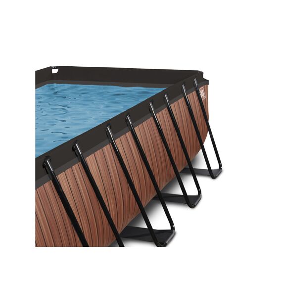 EXIT Zwembad Rechthoekig Frame Pool 4X2X1.22M 12V Zandfilter - Timber Style