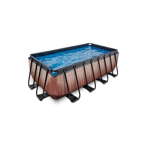 EXIT Zwembad Rechthoekig Frame Pool 4X2X1.22M 12V Zandfilter - Timber Style