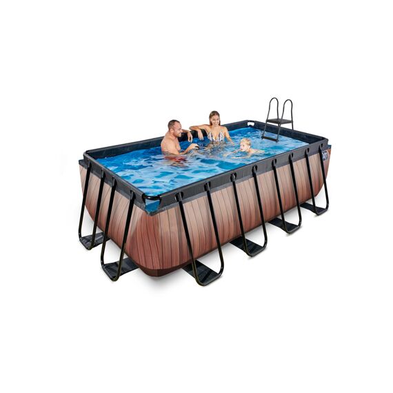 EXIT Zwembad Rechthoekig Frame Pool 4X2X1.22M 12V Zandfilter - Timber Style