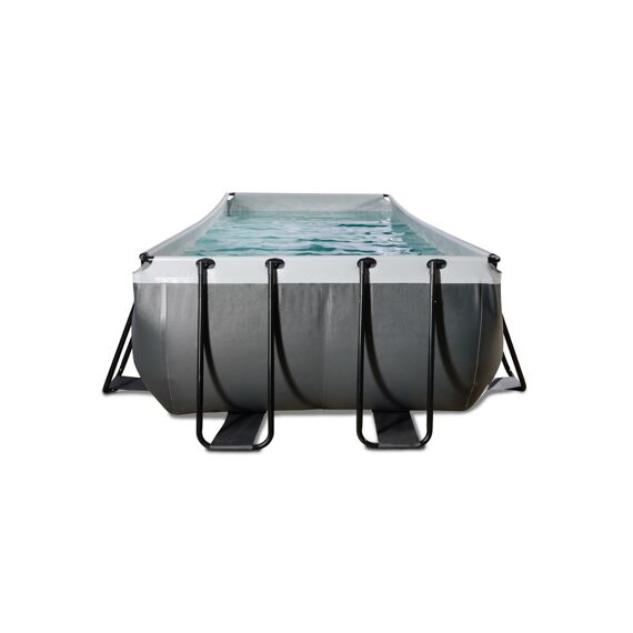 EXIT Zwembad Rechthoekig Frame Pool 5.4X2.5X1.22M 12V Zandfilter - Black-Leather Style