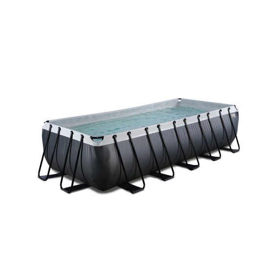 EXIT Zwembad Rechthoekig Frame Pool 5.4X2.5X1.22M 12V Zandfilter - Black-Leather Style