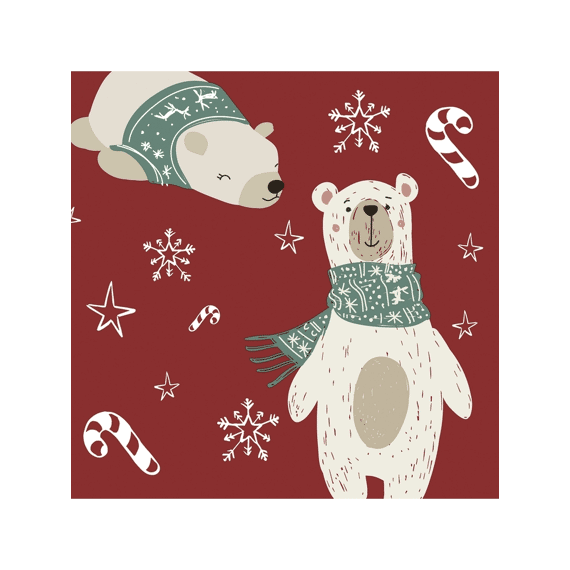 Duni Serviet 33X33Cm 20 Stuks Two Polar Bears