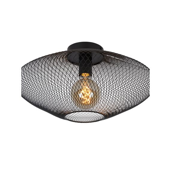 Lucide Mesh Plafonnière E27/40W Ø45Cm Zwart