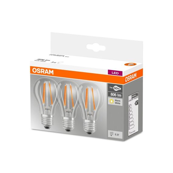 Osram Led A60 Filament E27 Clear Box 3St.