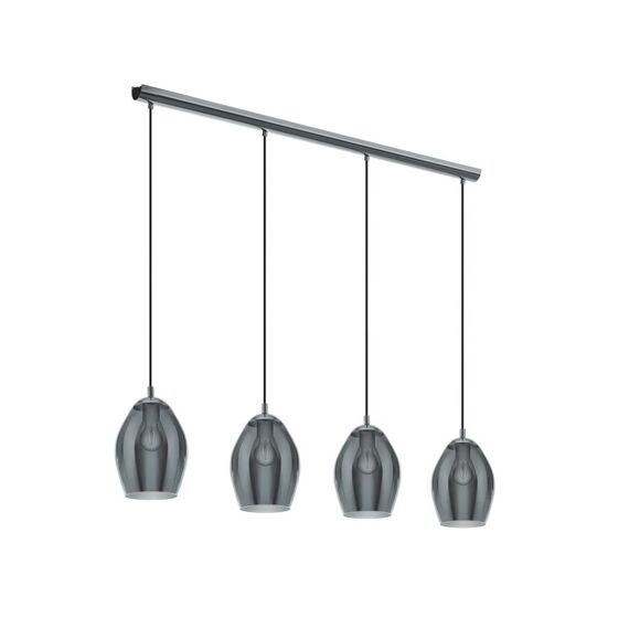 Eglo Estanys Hanglamp In Staal, Nikkel-Nero H1500Xb185Xl1130Mm