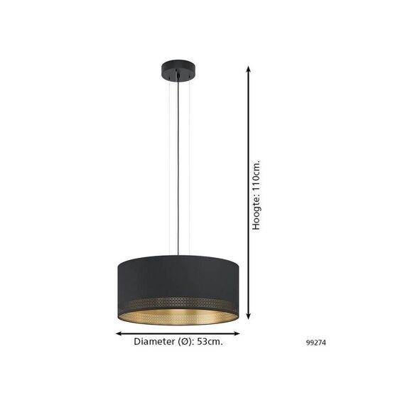 Eglo Hanglamp Esteperra M.Cut-Out E27 Zwart/Goud